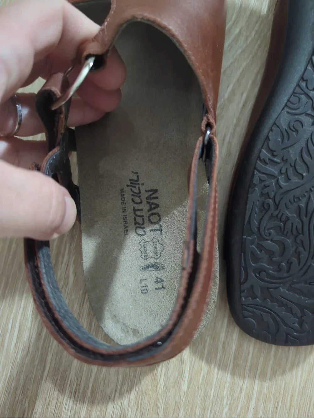 Brown Women's Leather Slingback Sandals
